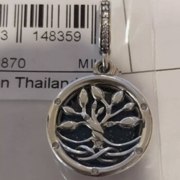 PANDORA Sterling Silver Glow-in-the-dark Infinity Tree Double Dangle 793599C01 - Picture 9 of 15